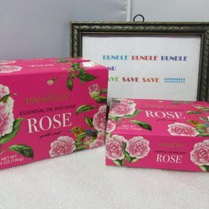New 3 Panrosa Essential Oil Bar Soap ROSE Scent